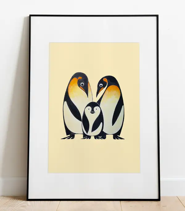 ART PRINT - Pinguinfamilie